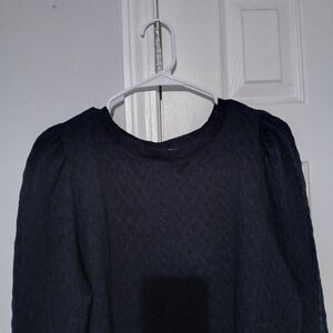 Black Textured Long Sleeve Sweater